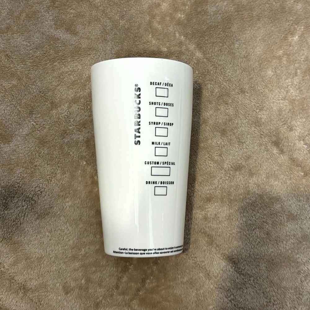 Starbucks 12oz White Ceramic Coffee Mug Cup Classic Siren Logo Barista Style